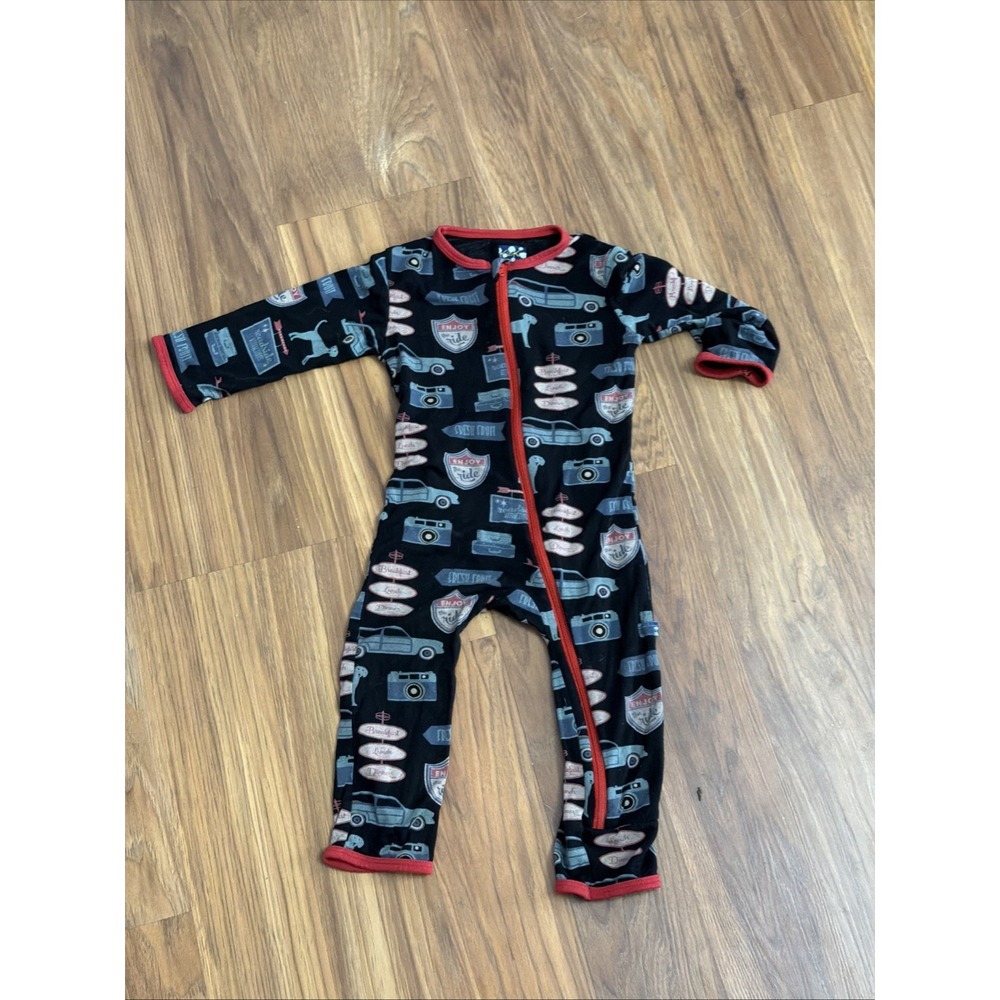 Kickee Pants Baby Boys 6-9 Months Sleeper Pajamas Dog/car Print VGC Bamboo